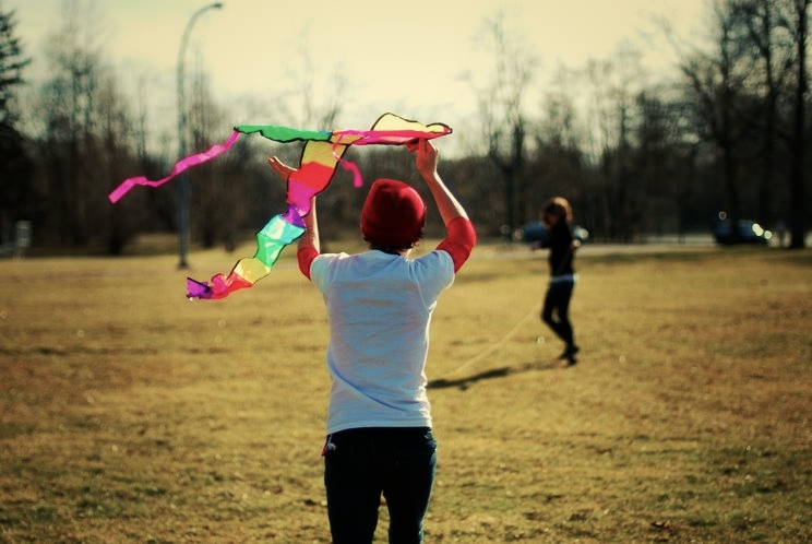 running with kite